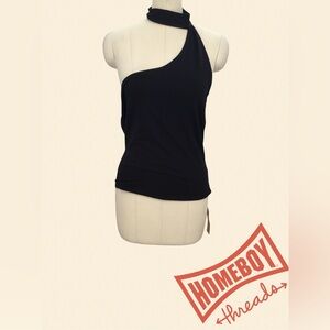 Reformation Black Asymmetrical Blouse